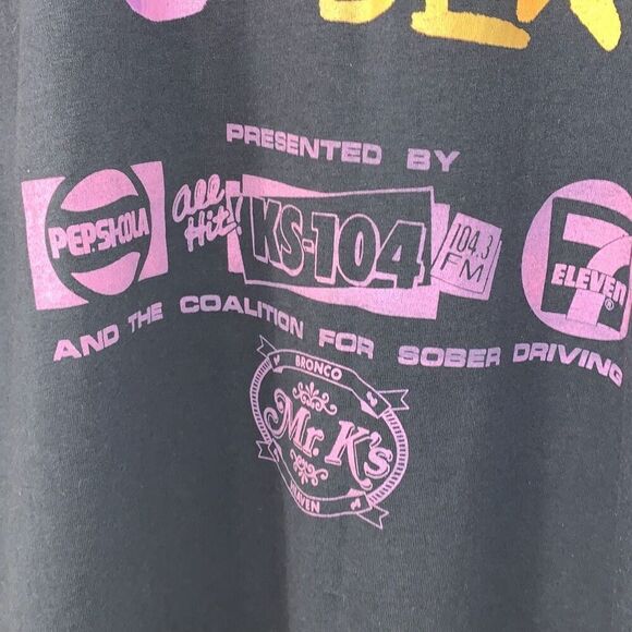 Vintage Healthknit Men's Unisex Rockin Sober Concert Graphic T-Shirt Black XL - Picture 3 of 8